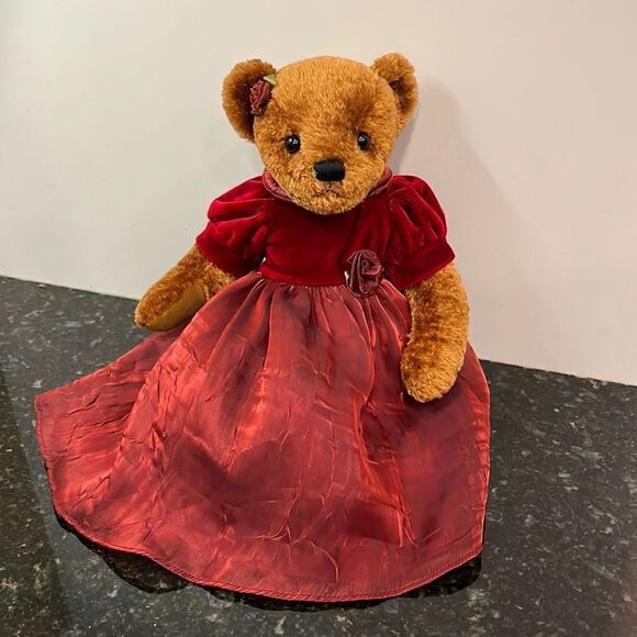 GUND Jewel Teddy Bear Plush Stuffed Animal Burgundy Dress - Picture 1 of 9